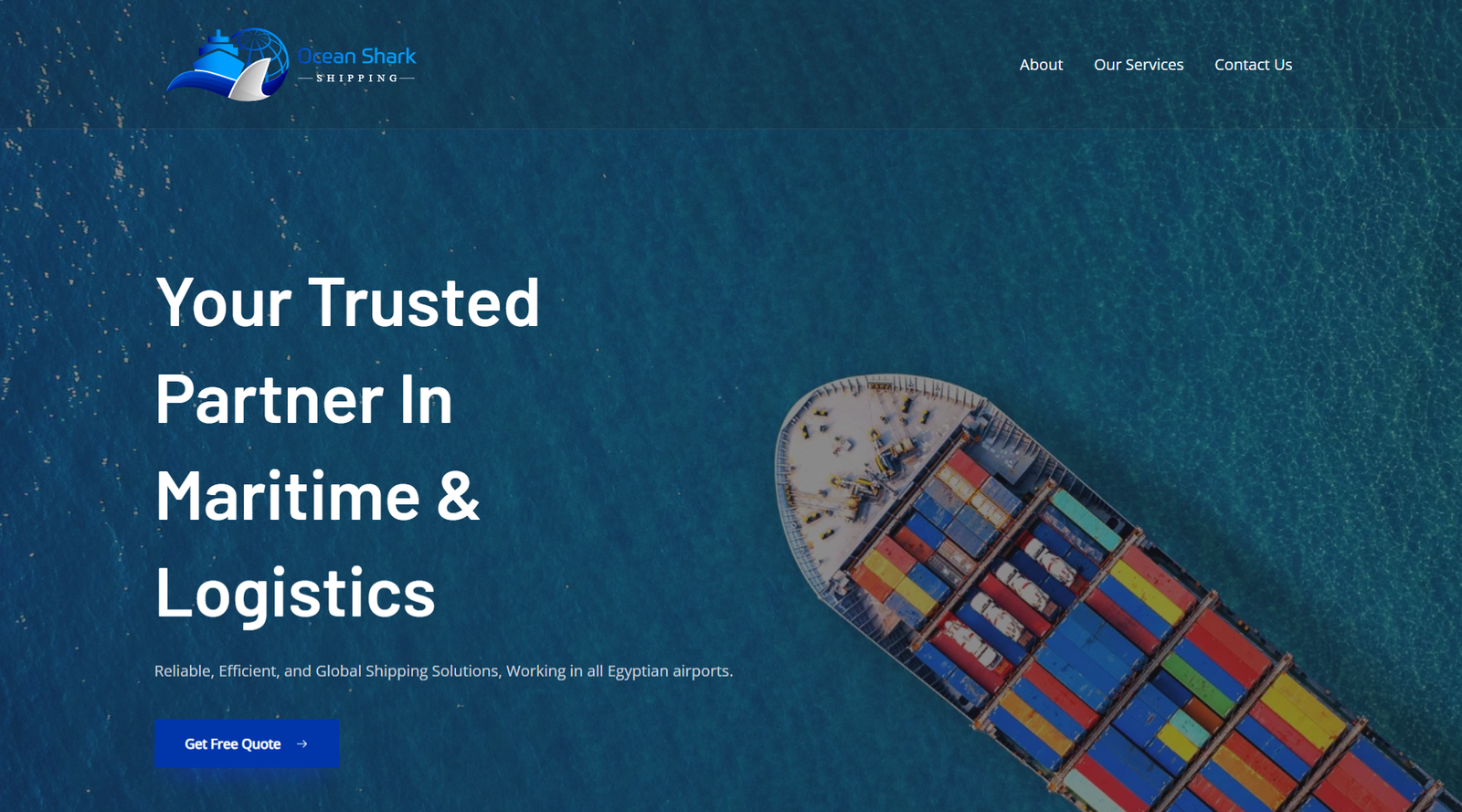 website design, tekando, ocean shark shipping, uiux