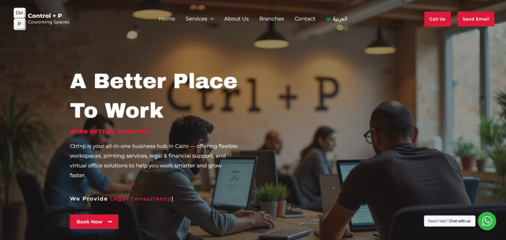 website design, tekando, ctrl p coworking space, uiux, web development