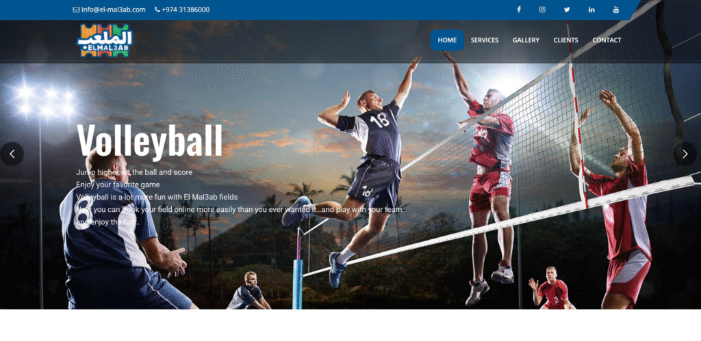 Elmal3ab, a website for booking sports fields company