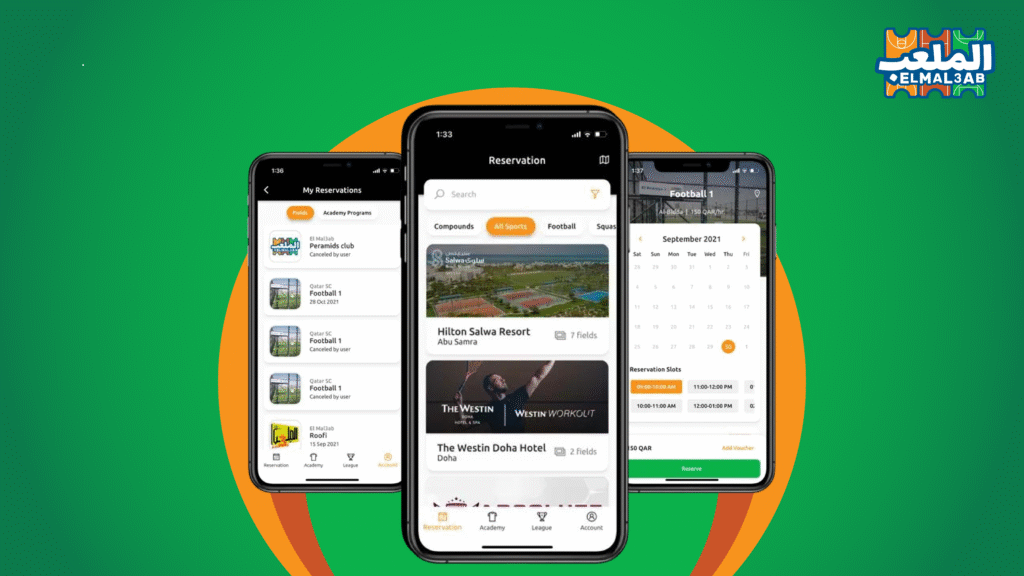Elmal3ab, a mobile application for booking sports fields